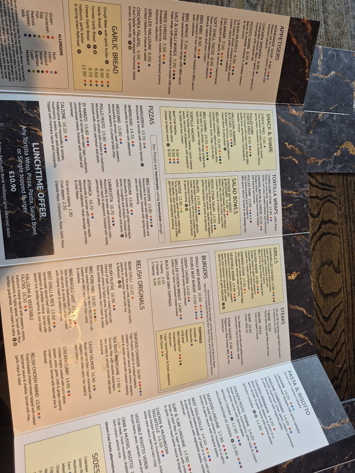 Relish Bar & Grill меню