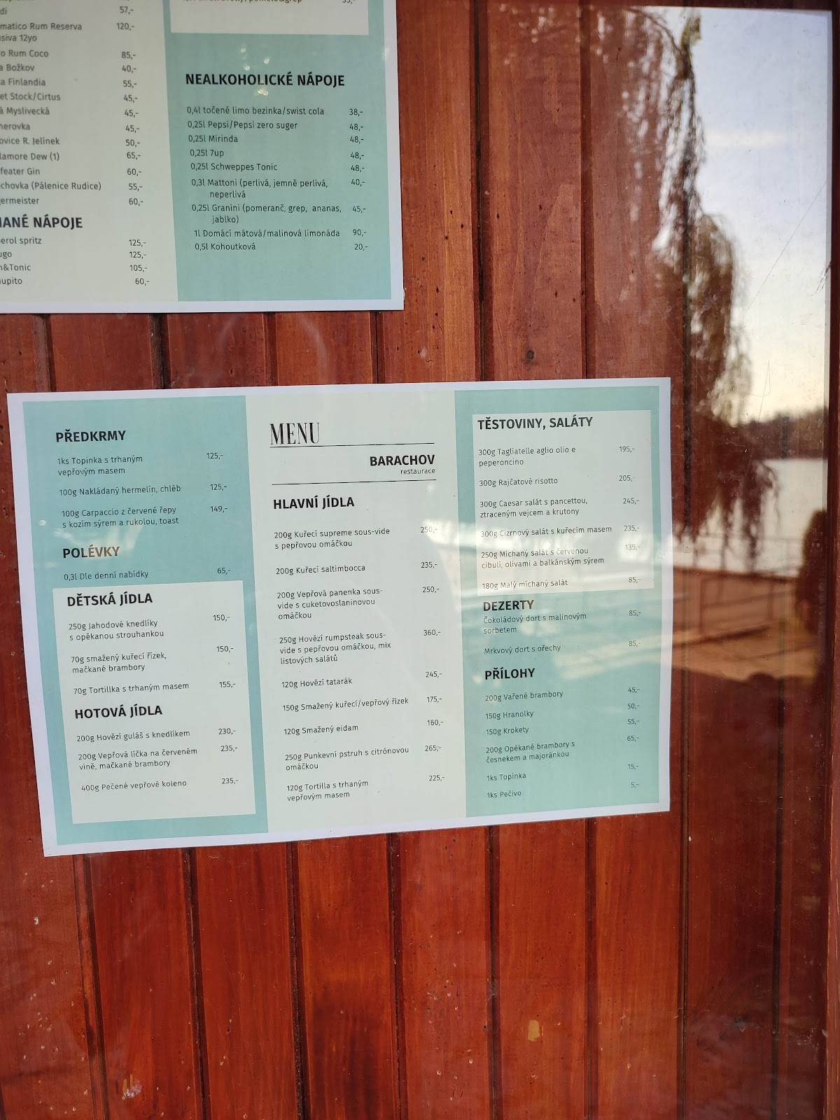 Restaurace Barachov меню