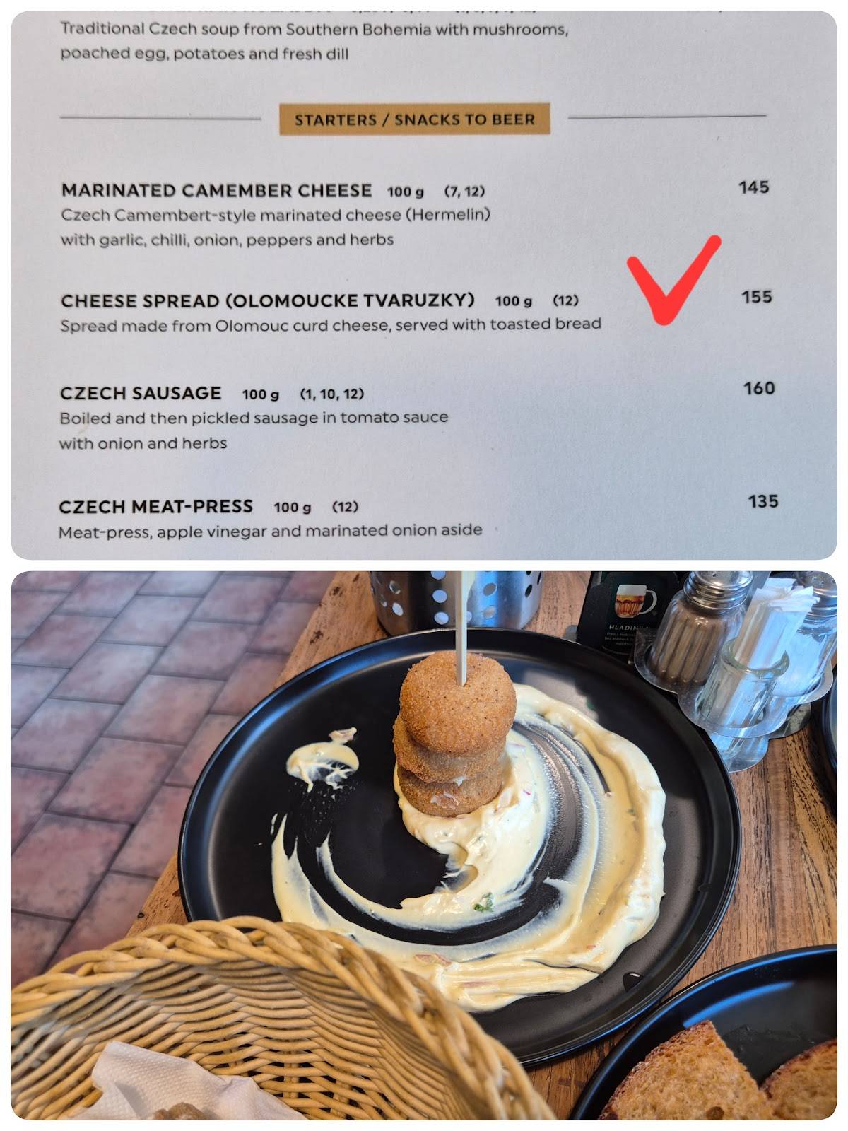 Restaurace Trezor меню