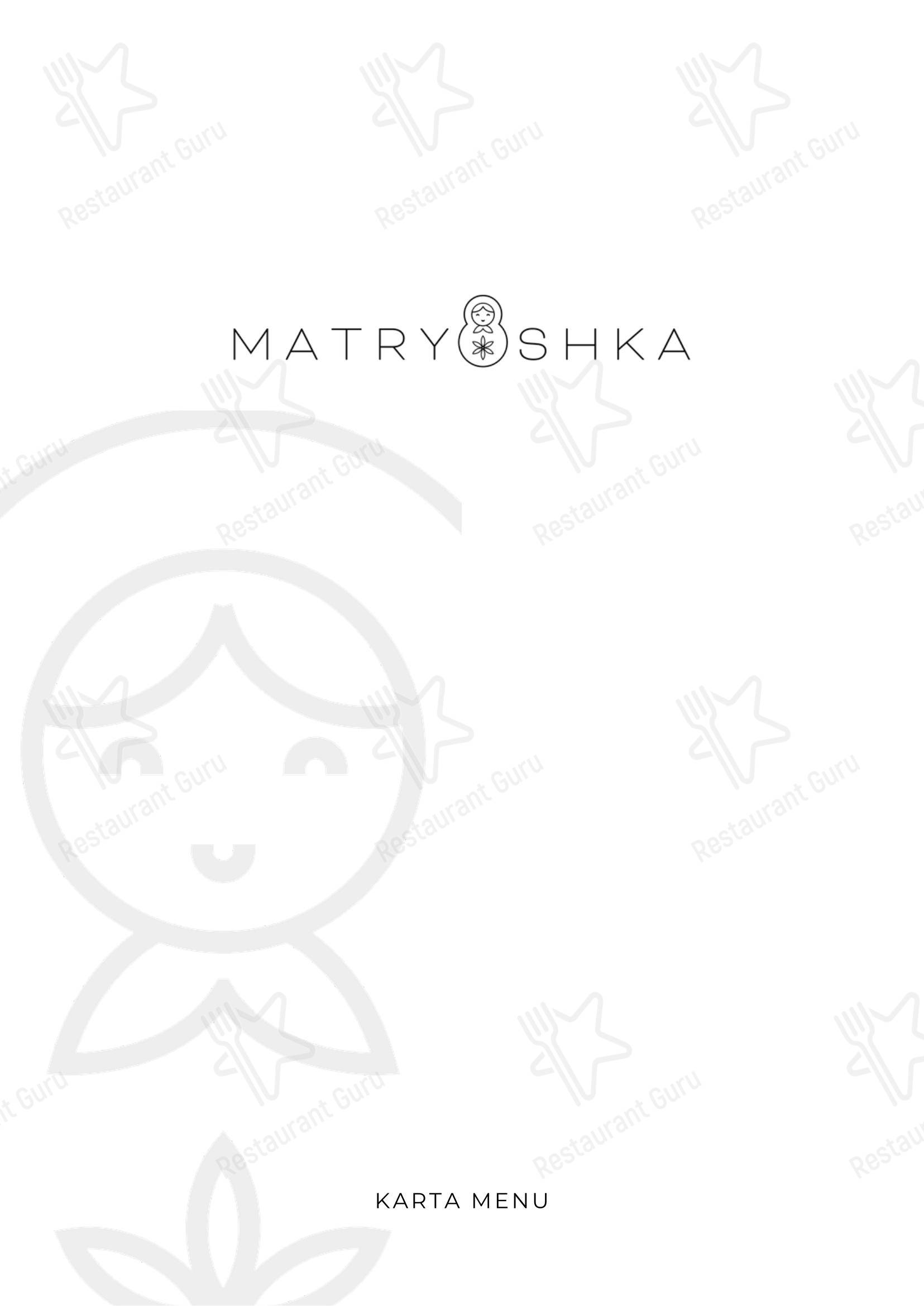 Restauracja Matryoshka в Жешуве - Меню