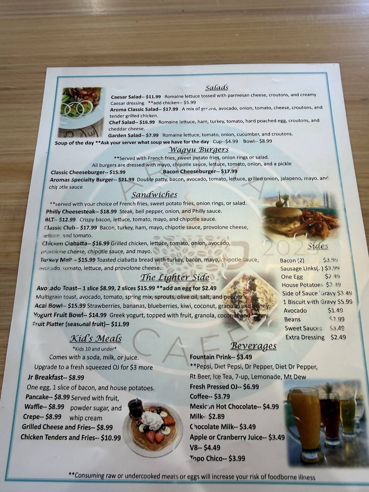 Aroma Cafe меню