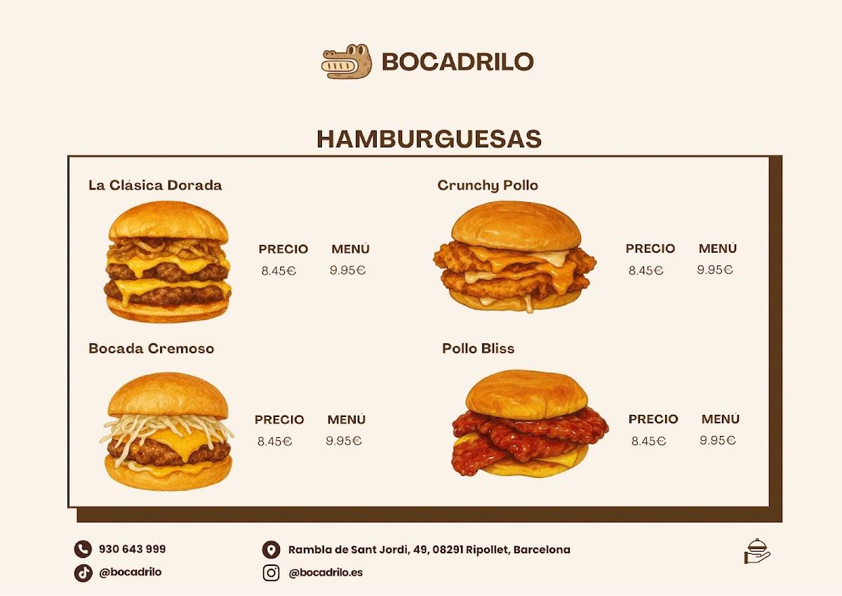 Bocadrilo меню