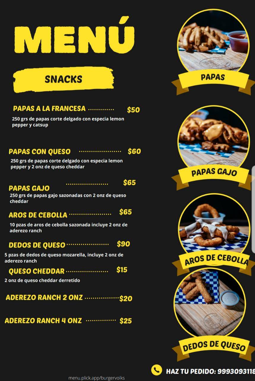 Burger volks 5 de mayo меню