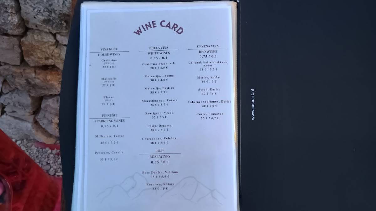 Bistro Puntica меню
