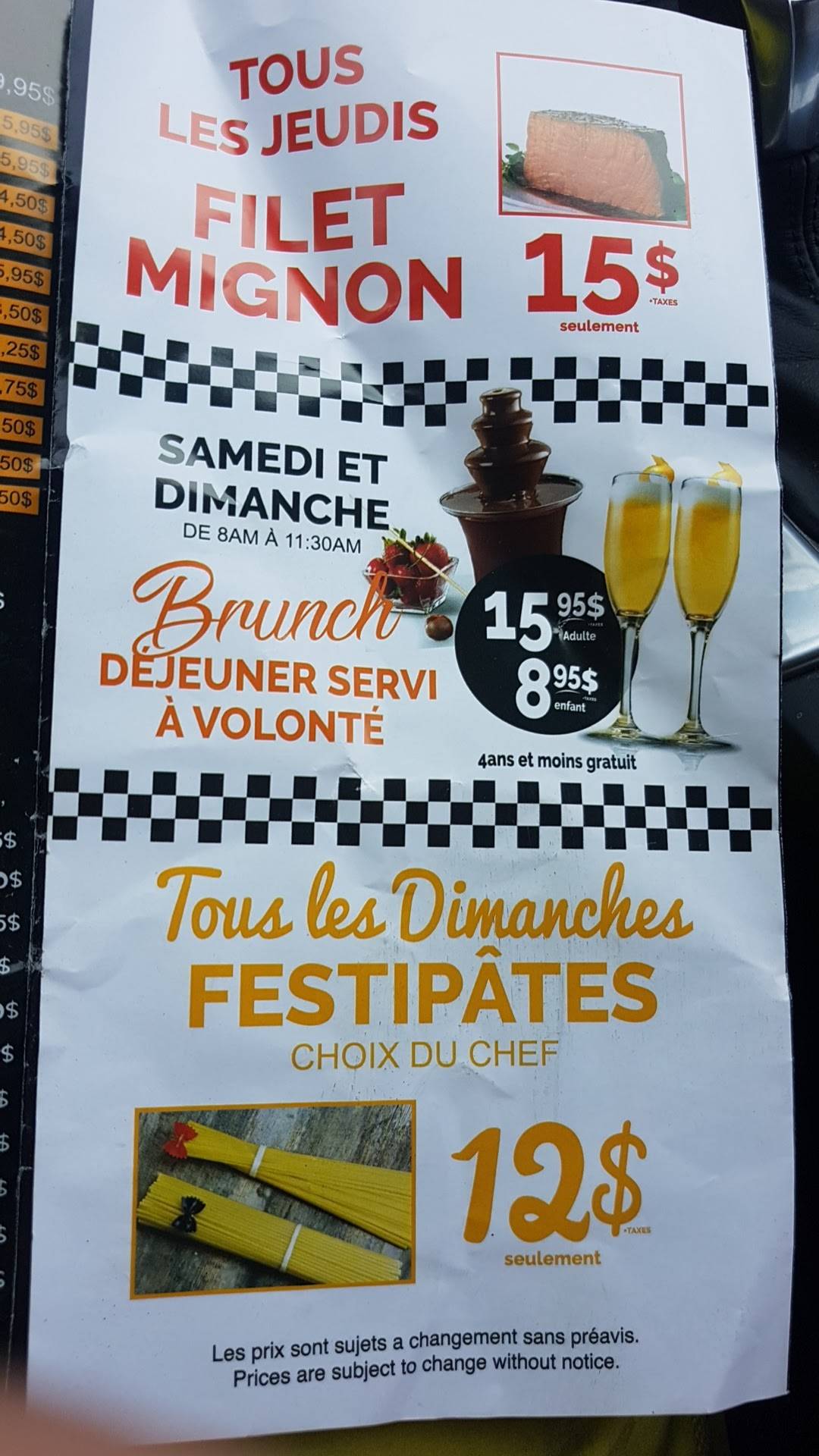 Restaurant Choisy меню