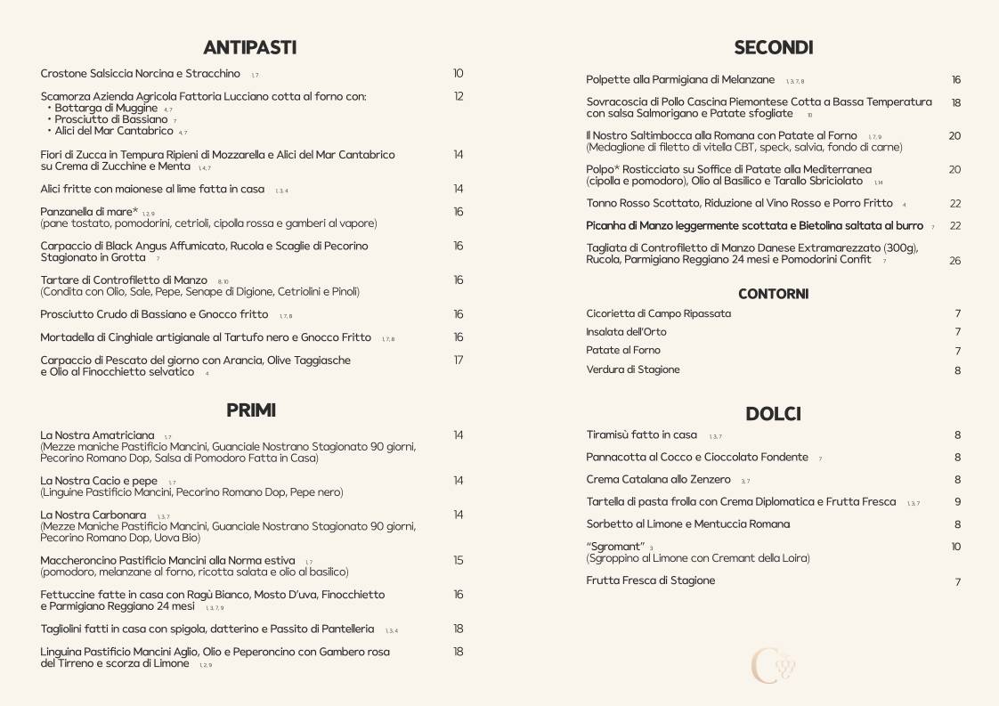 Comus Locanda Conviviale меню