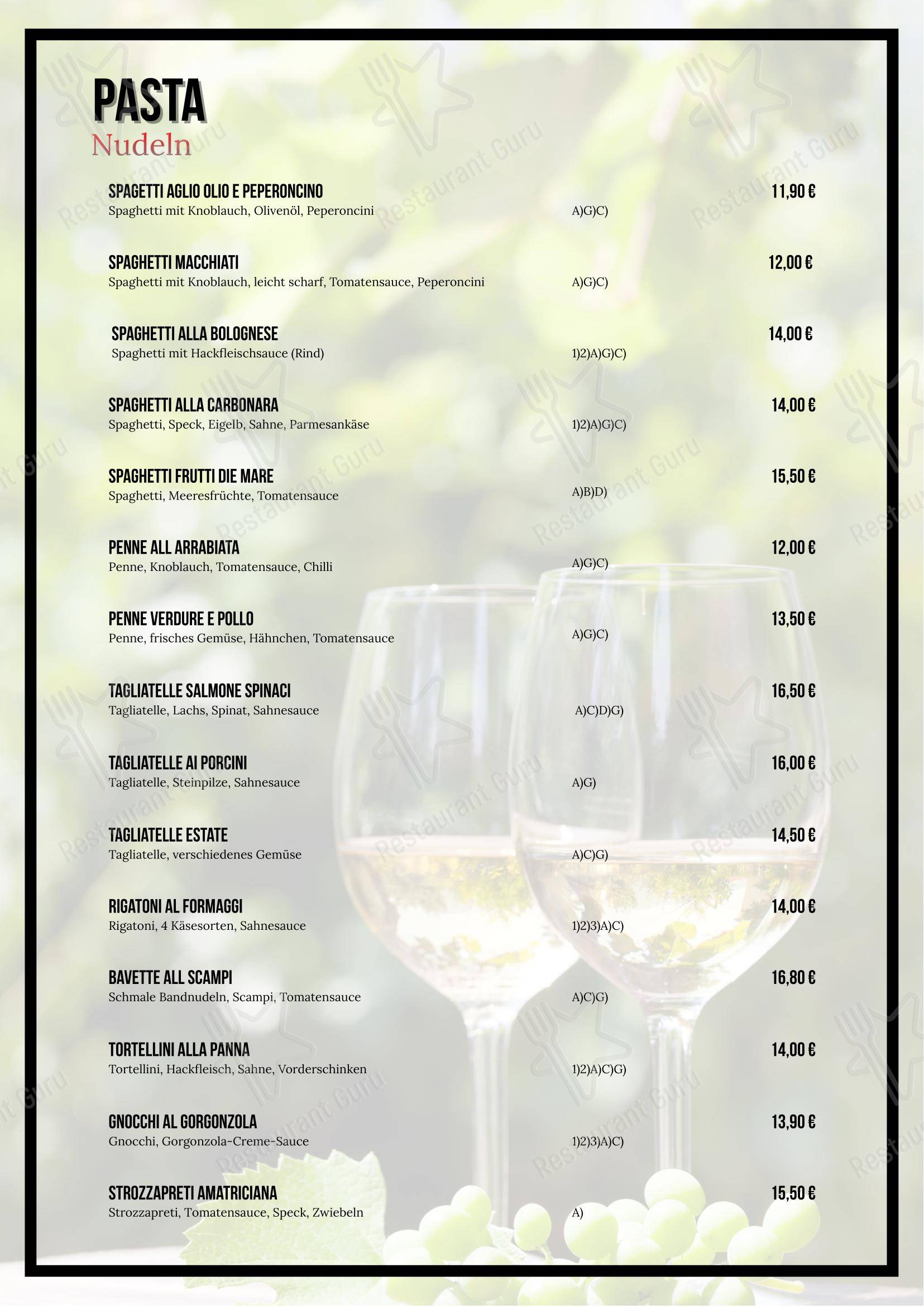 Меню ресторана Restaurant Da Rey - Меню