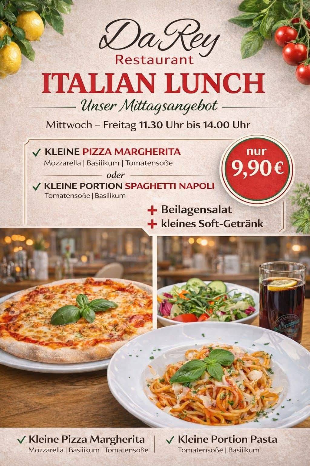 Restaurant Da Rey меню