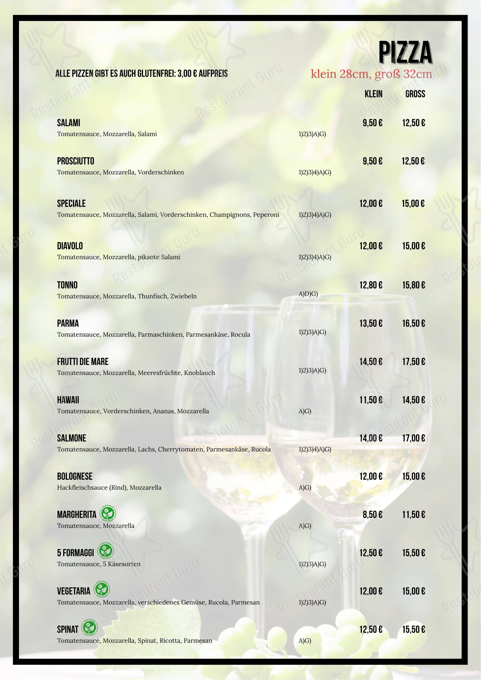 Меню ресторана Restaurant Da Rey в Вайтрамсдорфе