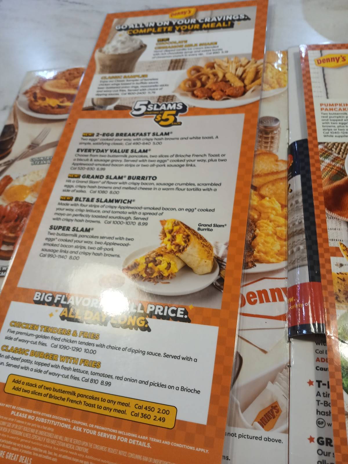 Denny's Restaurant меню