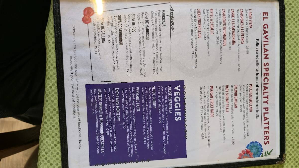 El Gavilan Restaurant меню