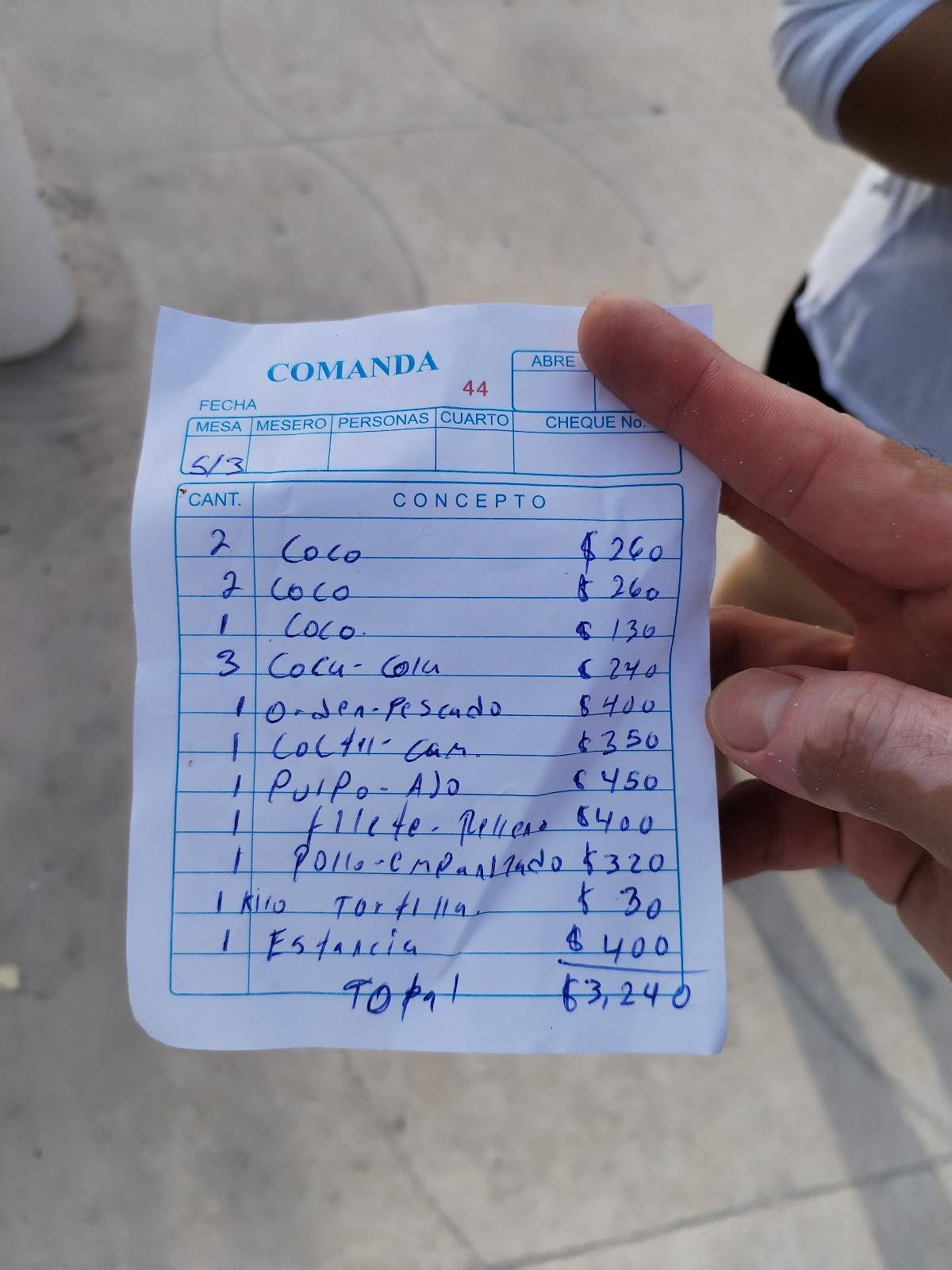 El Marisco меню