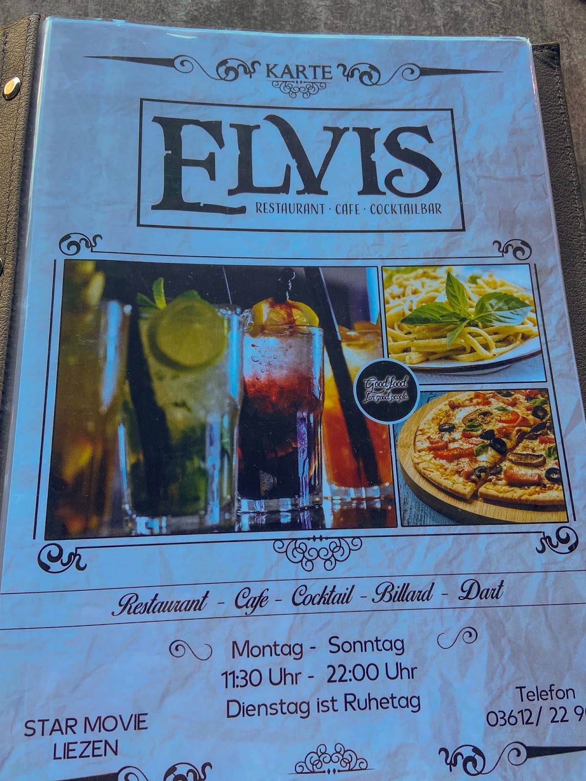 Elvis Pizzeria Cocktailbar меню