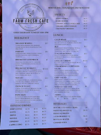 Farm Fresh Cafe меню
