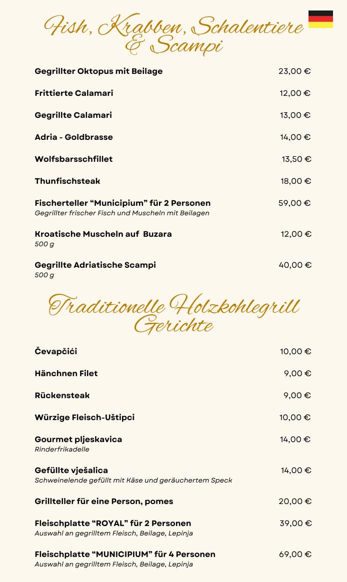 Fine Grill Municipium меню