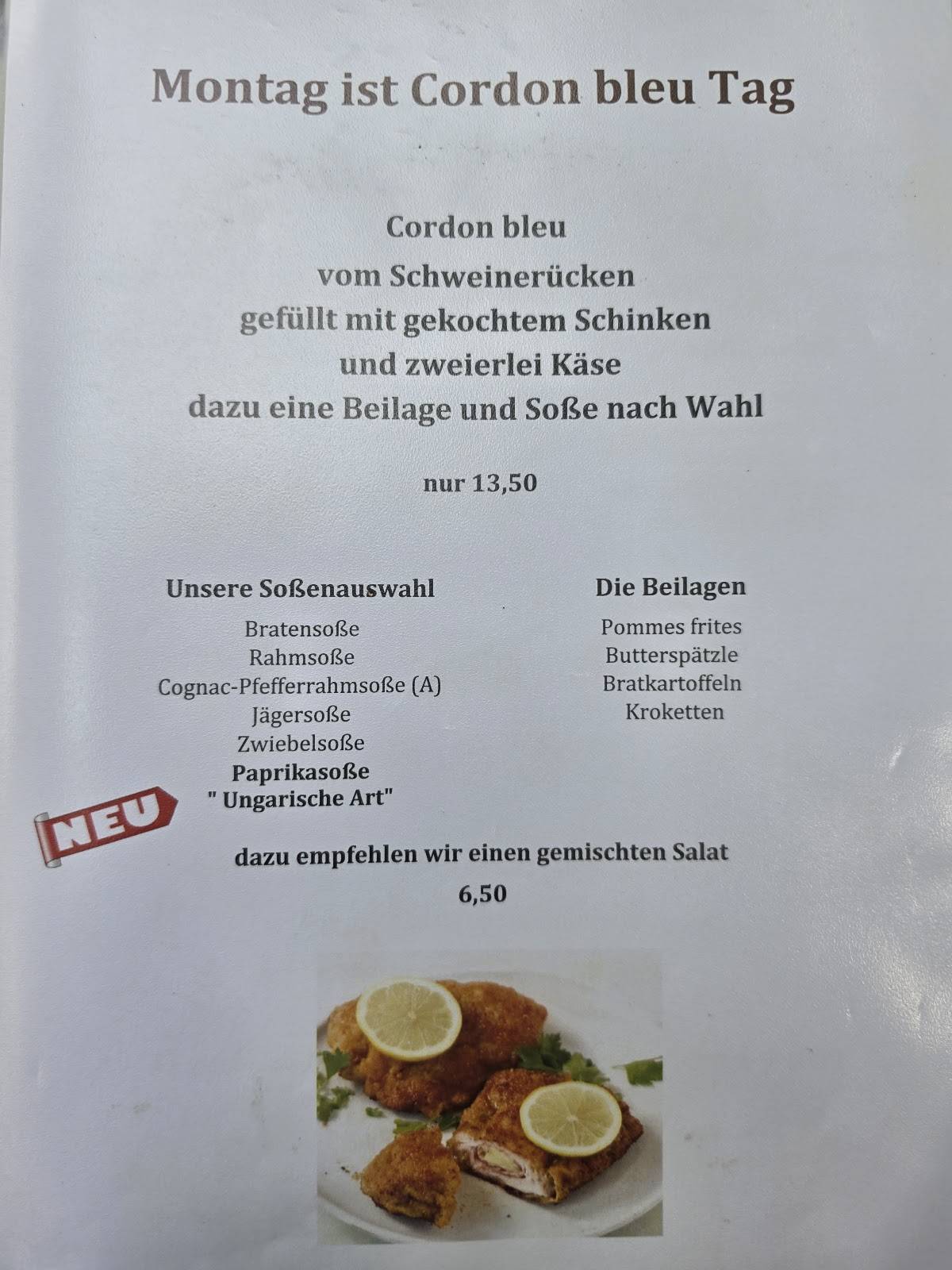 Gasthaus Lamm Ottersdorf меню