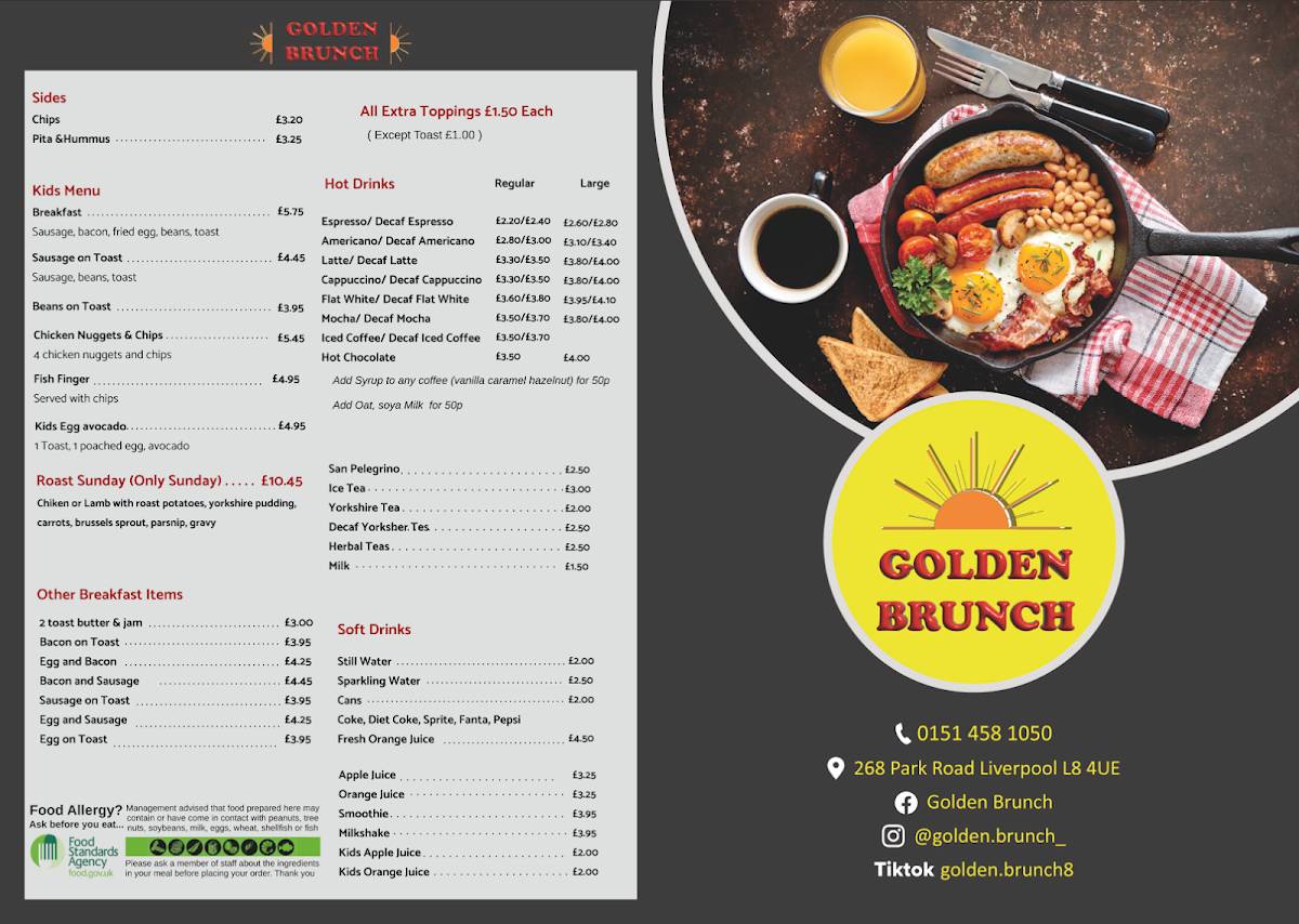 Golden Brunch меню