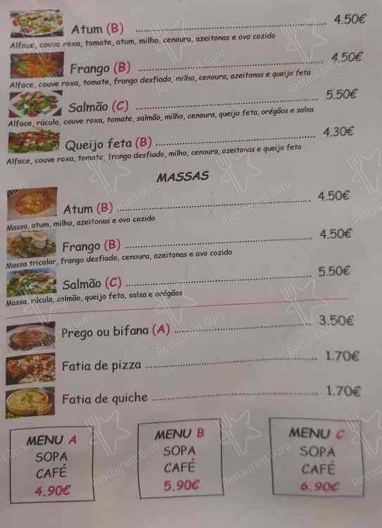 Grão Rosa меню
