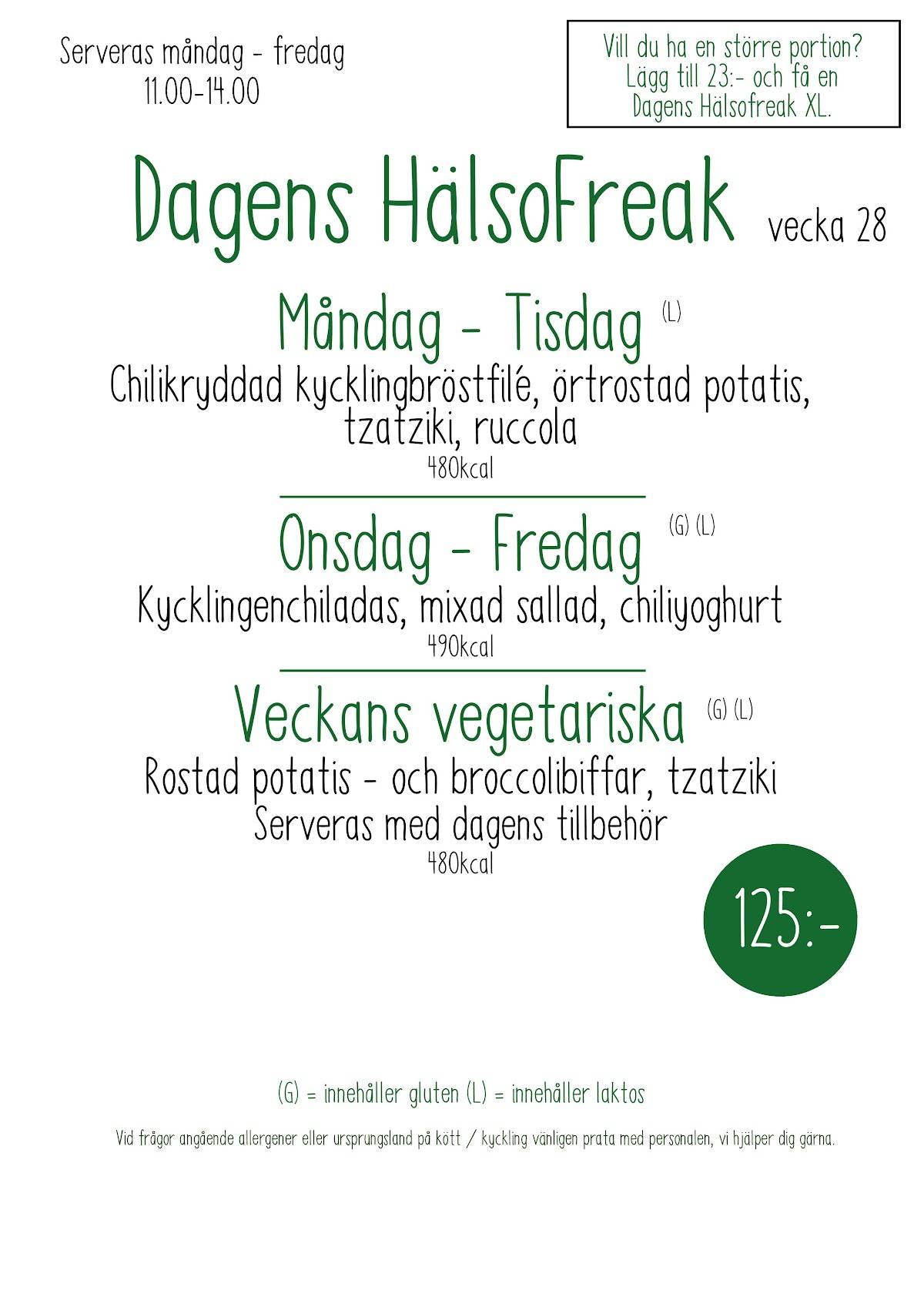 HälsoFreak меню