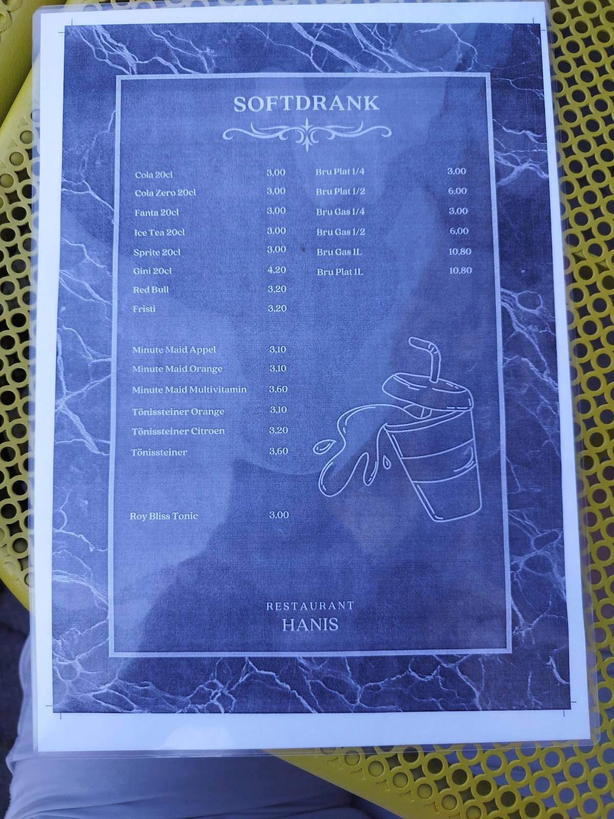 Restaurant Hanis меню