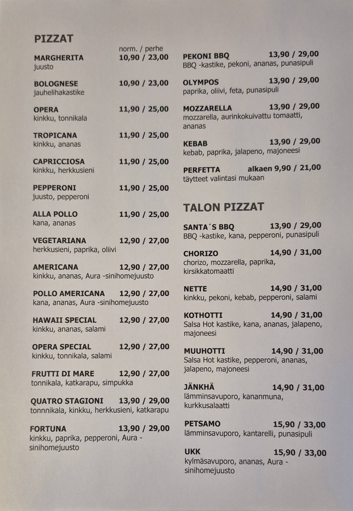 Hannan Pizza меню