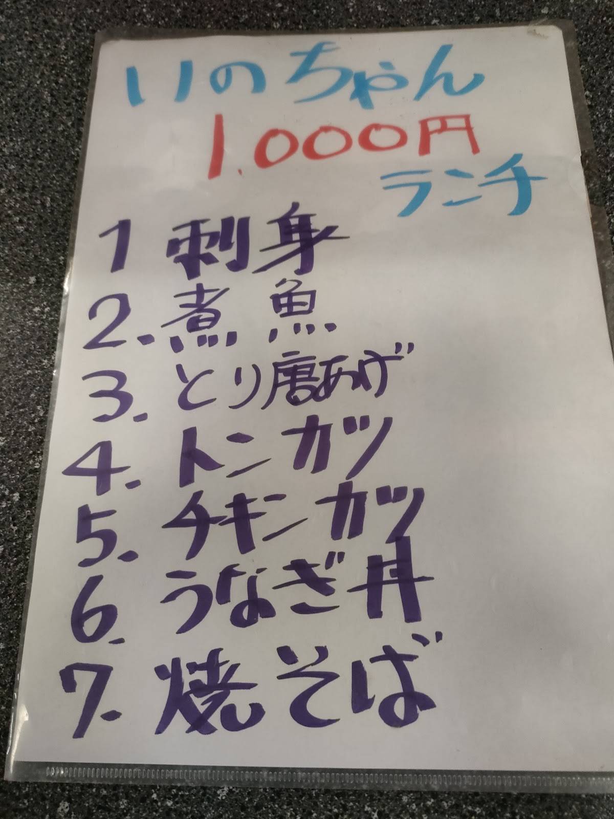 Inochan меню