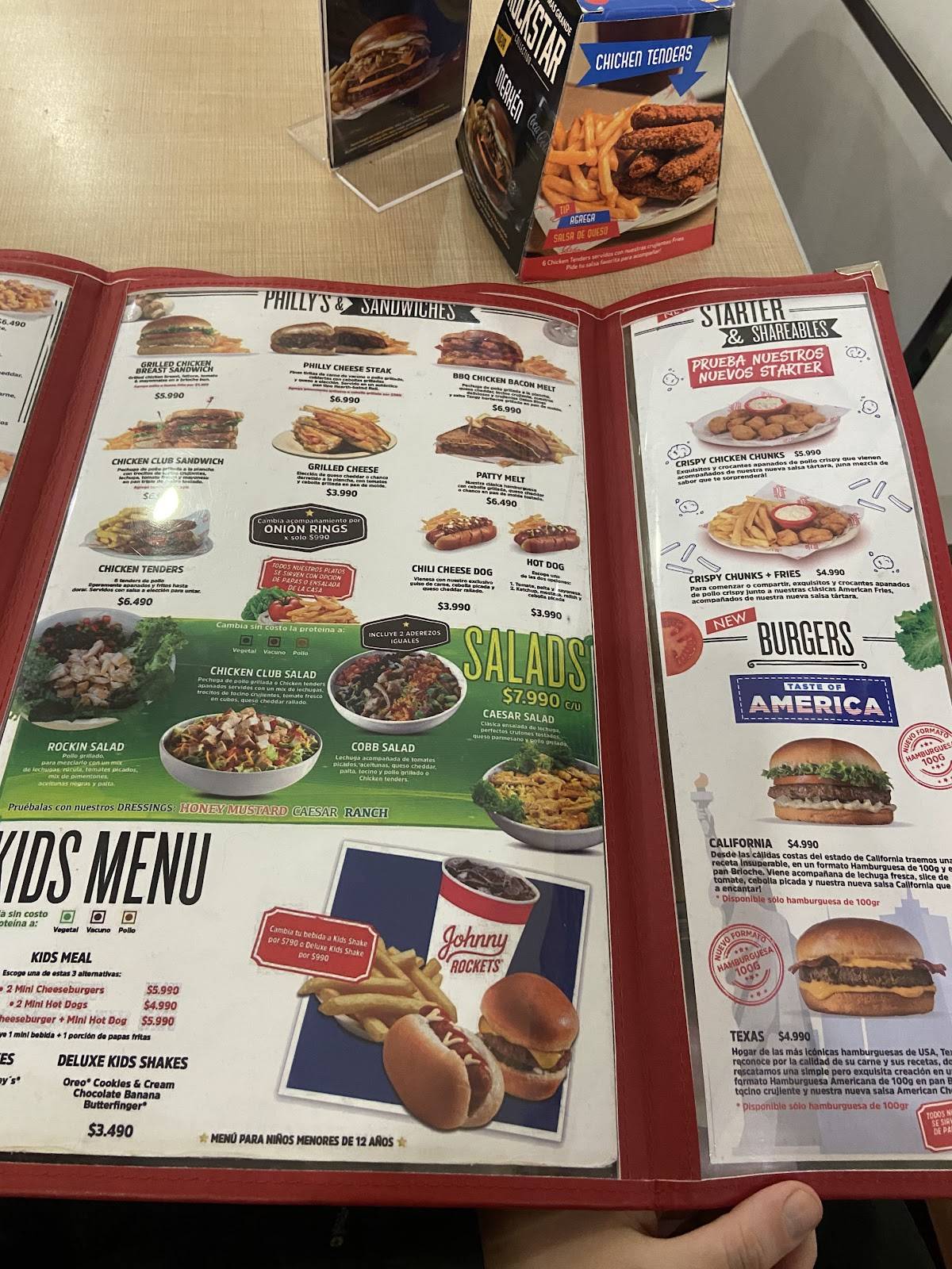 Johnny Rockets меню