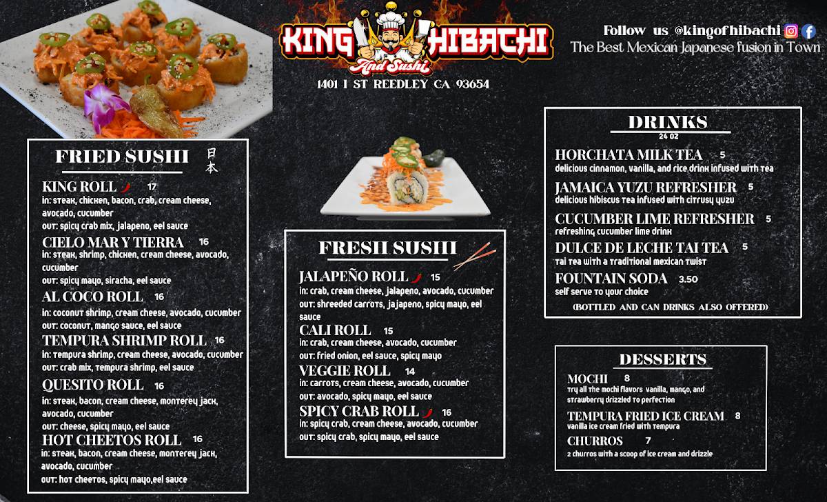 King Hibachi меню