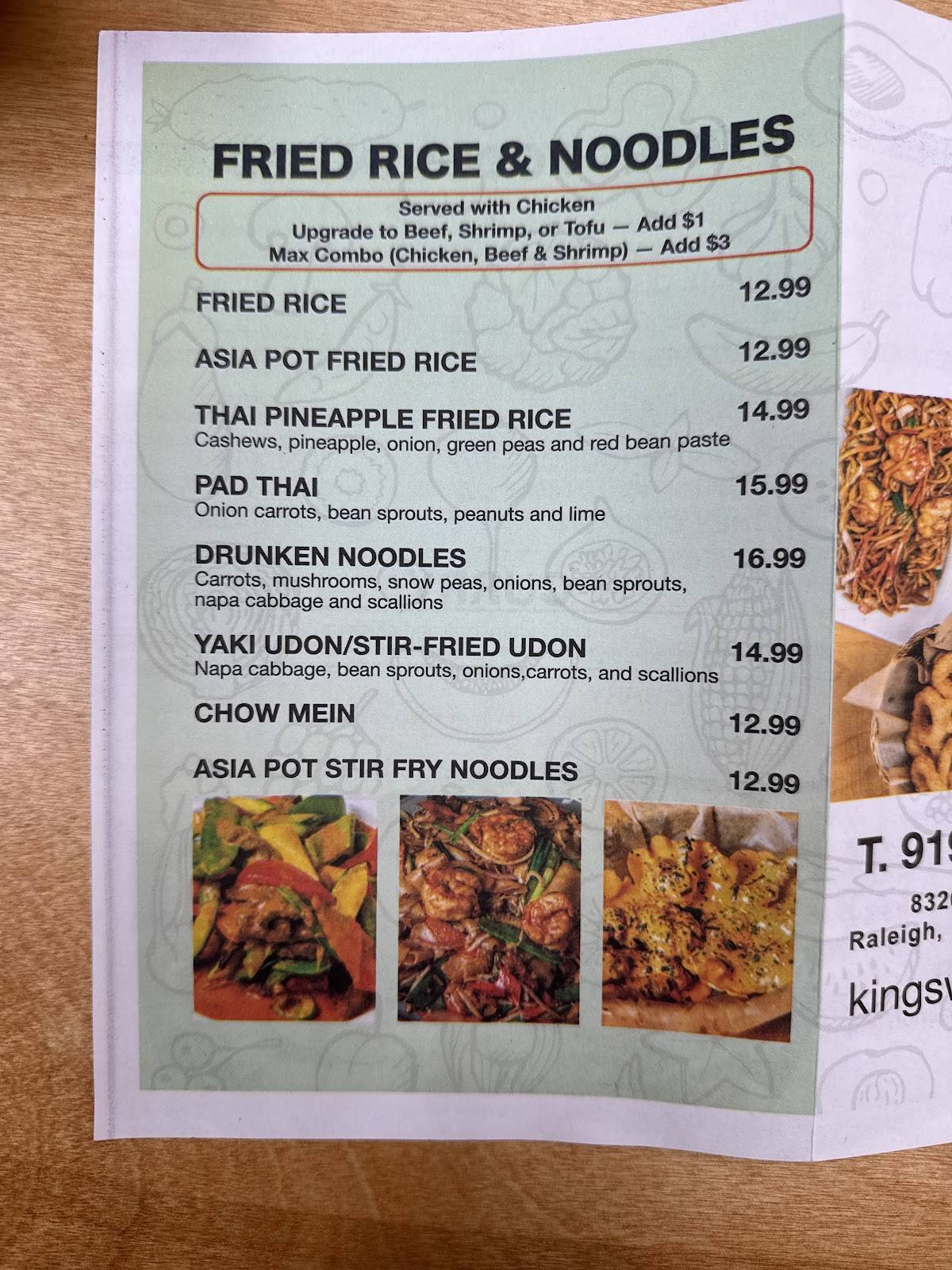 King's Wok (Hibachi+Asian Restaurant Raleigh) меню