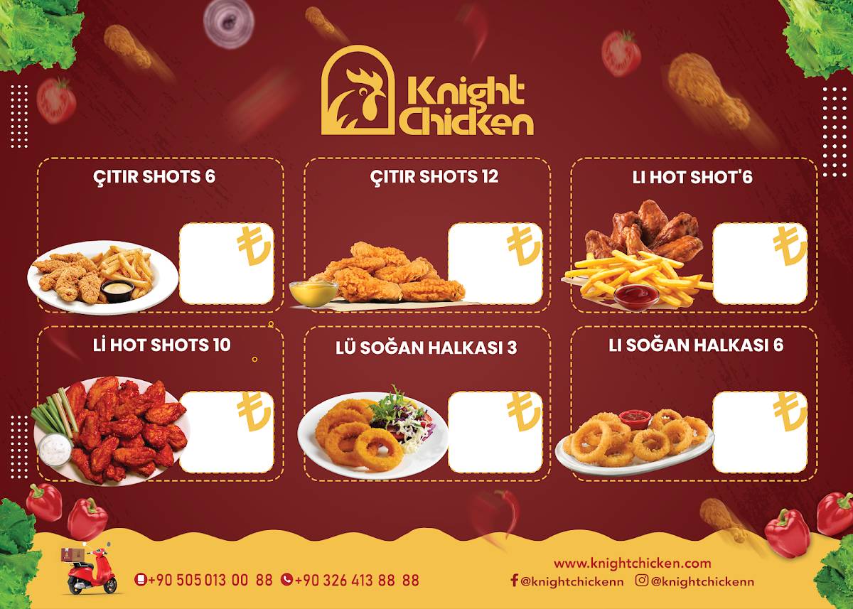 Knight chicken меню