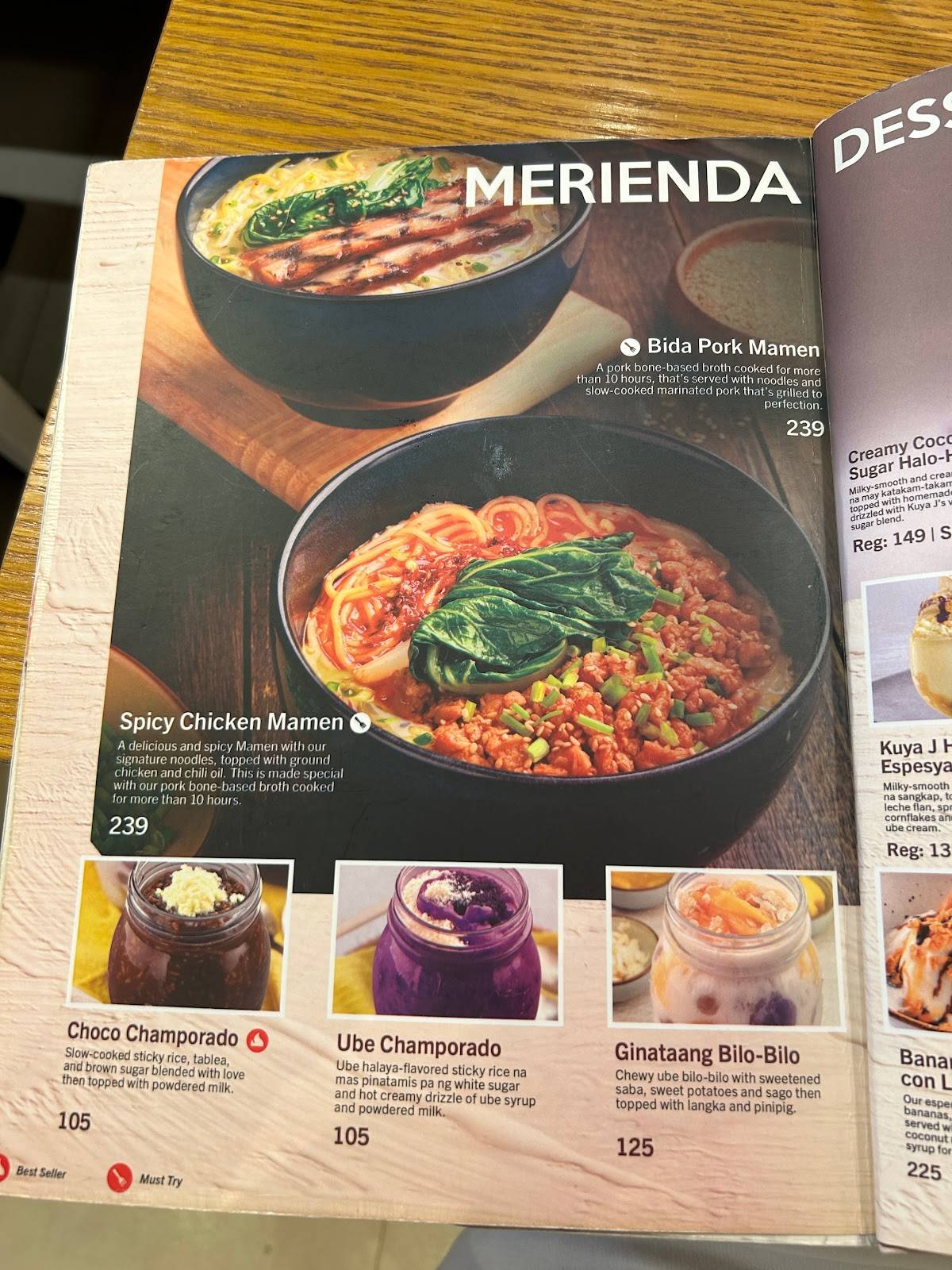 Kuya J Restaurant - Ayala Malls Solenad 3 меню