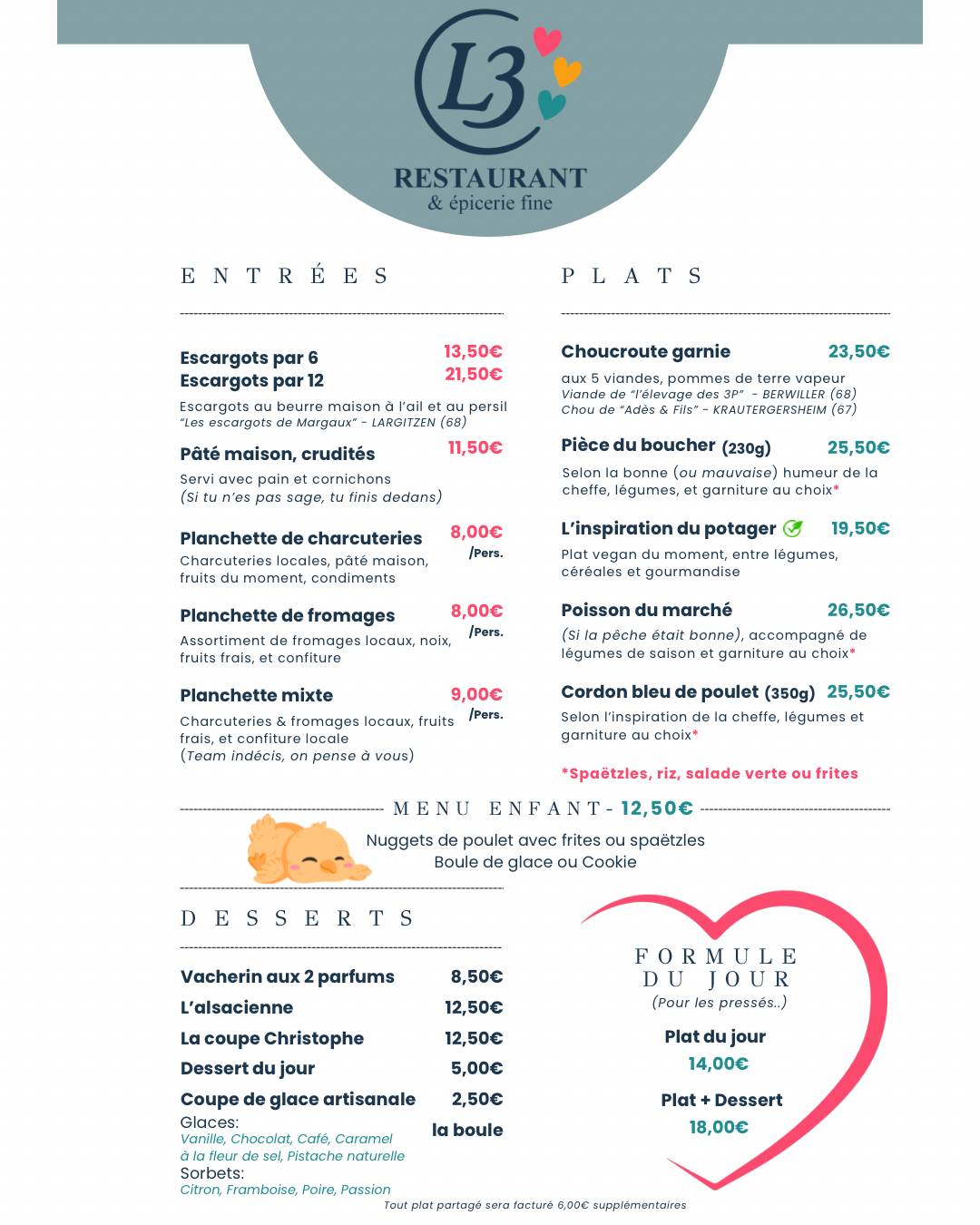 Restaurant L3 меню