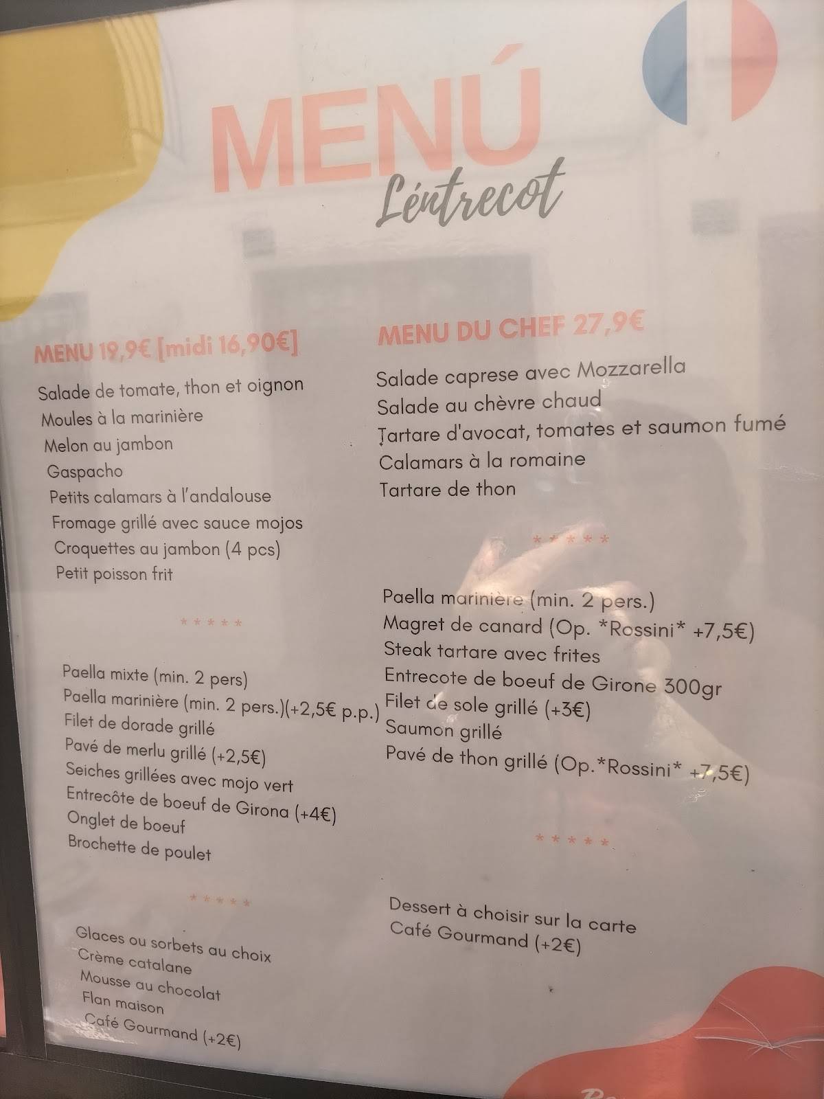 Restaurant L'Entrecot меню