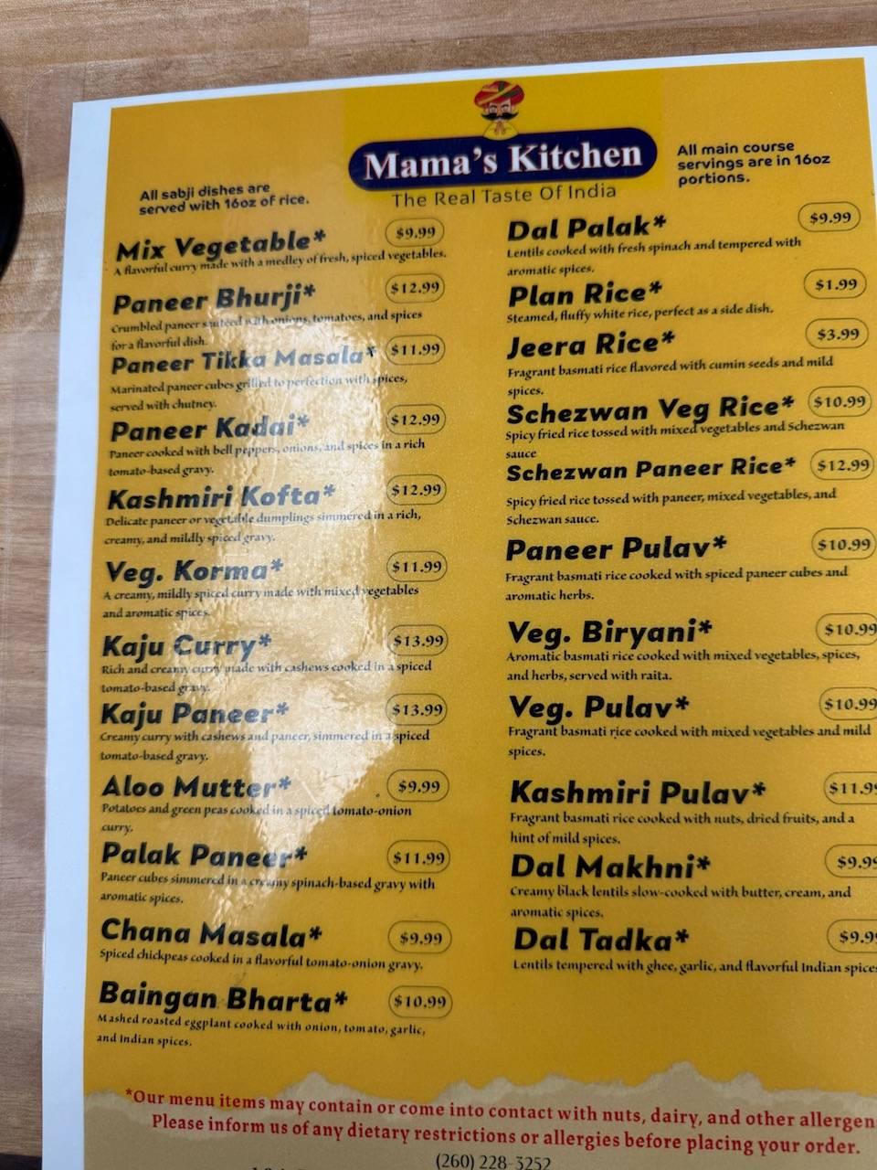 Mama's Kitchen меню