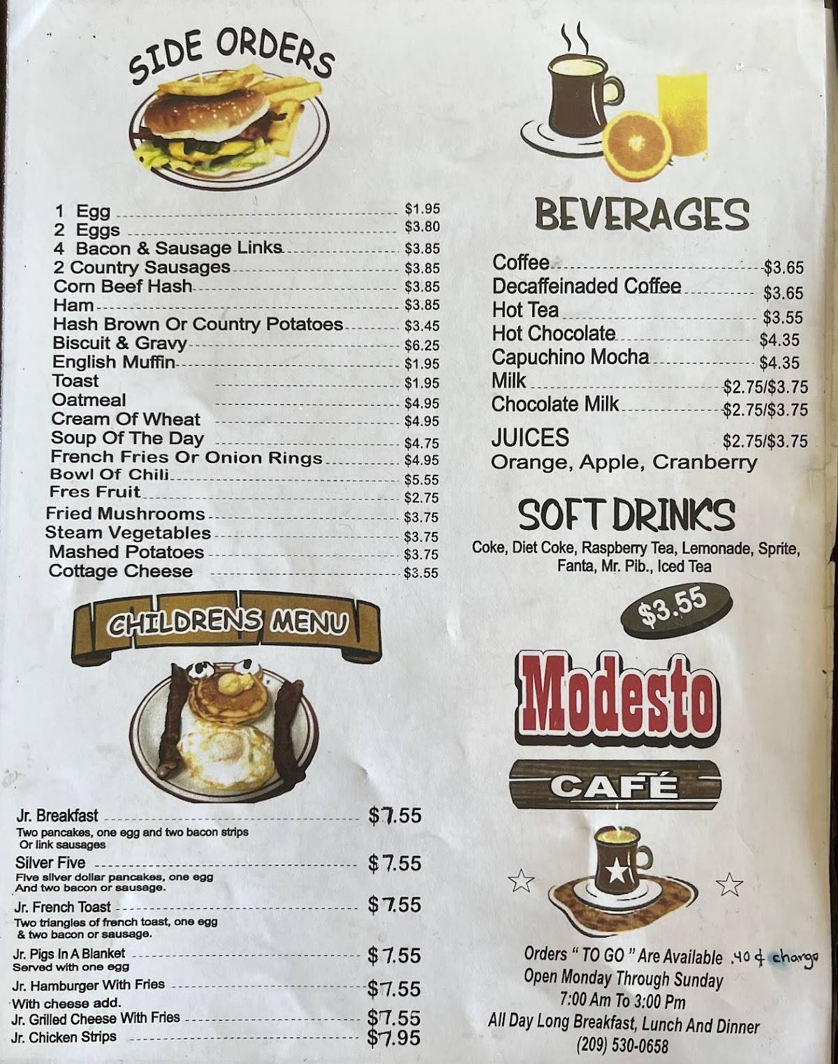 Modesto Cafe меню