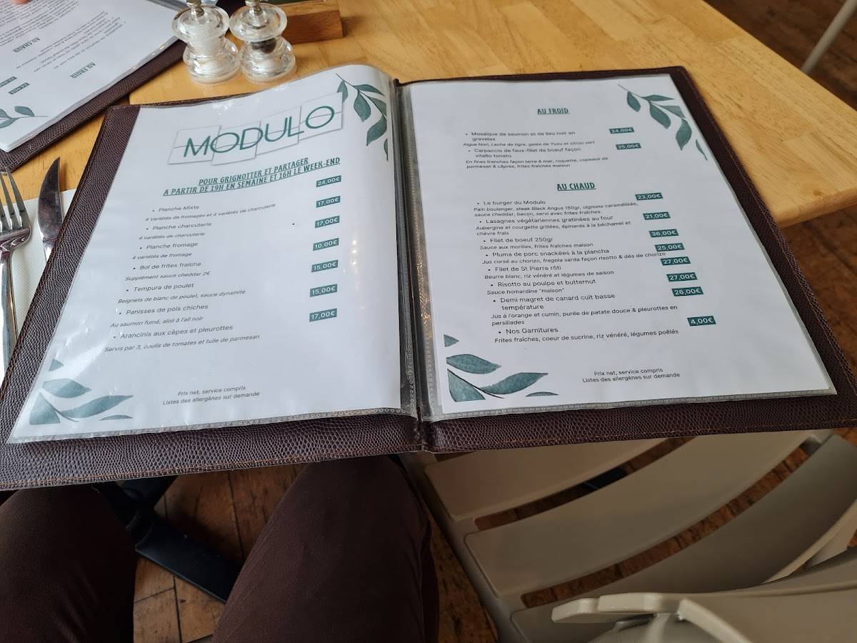 Restaurant Modulo меню
