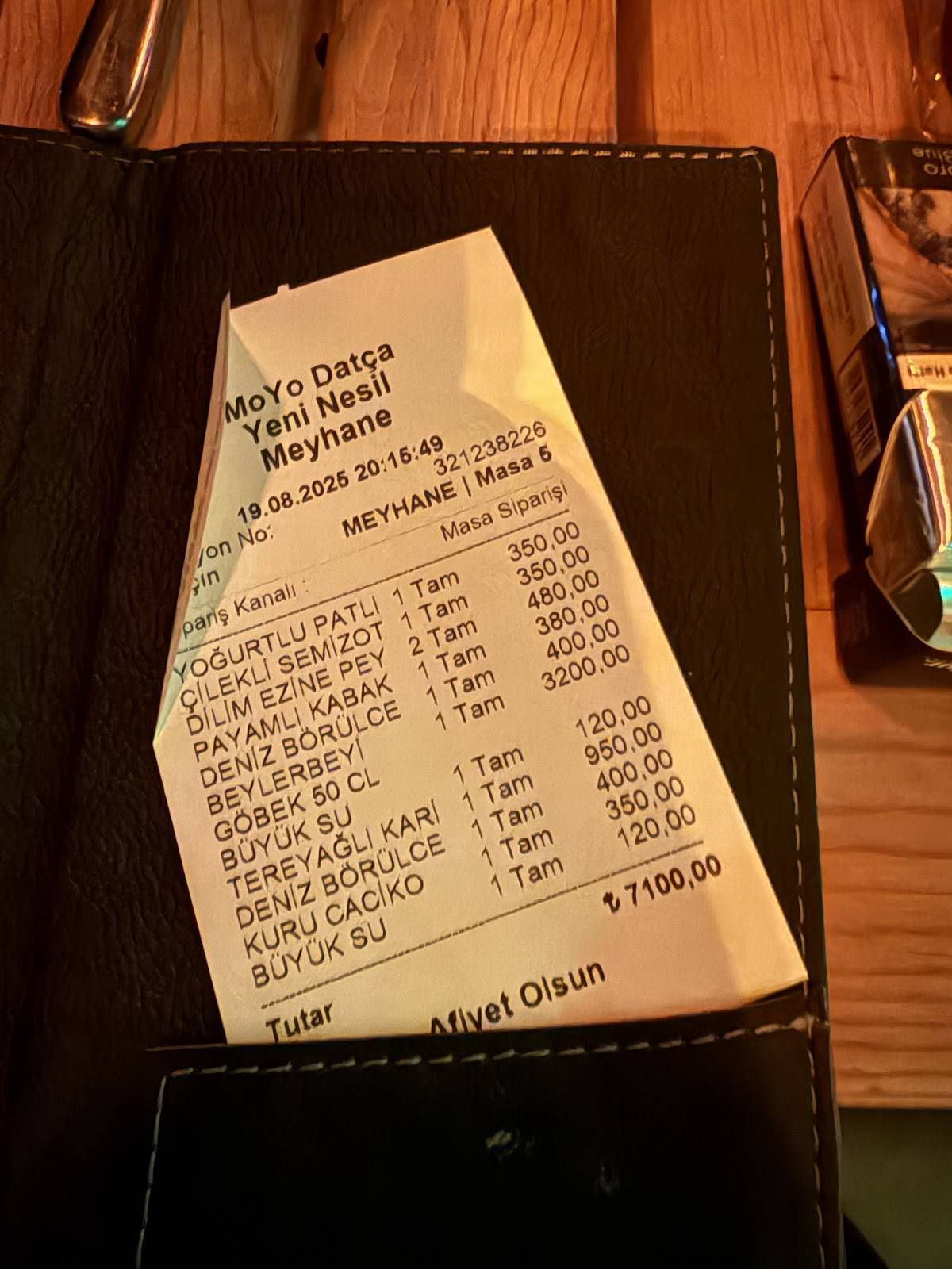 Moyo Datça меню