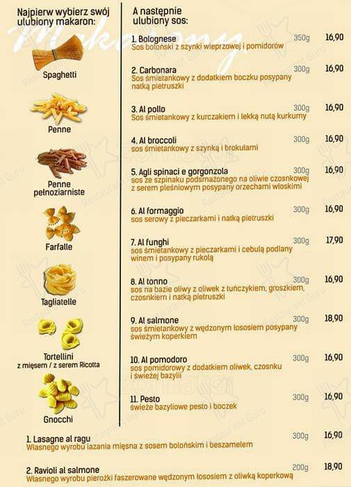 Per Tutti меню
