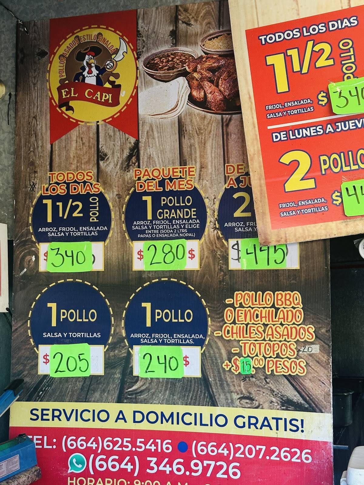 Pollos El Capi меню