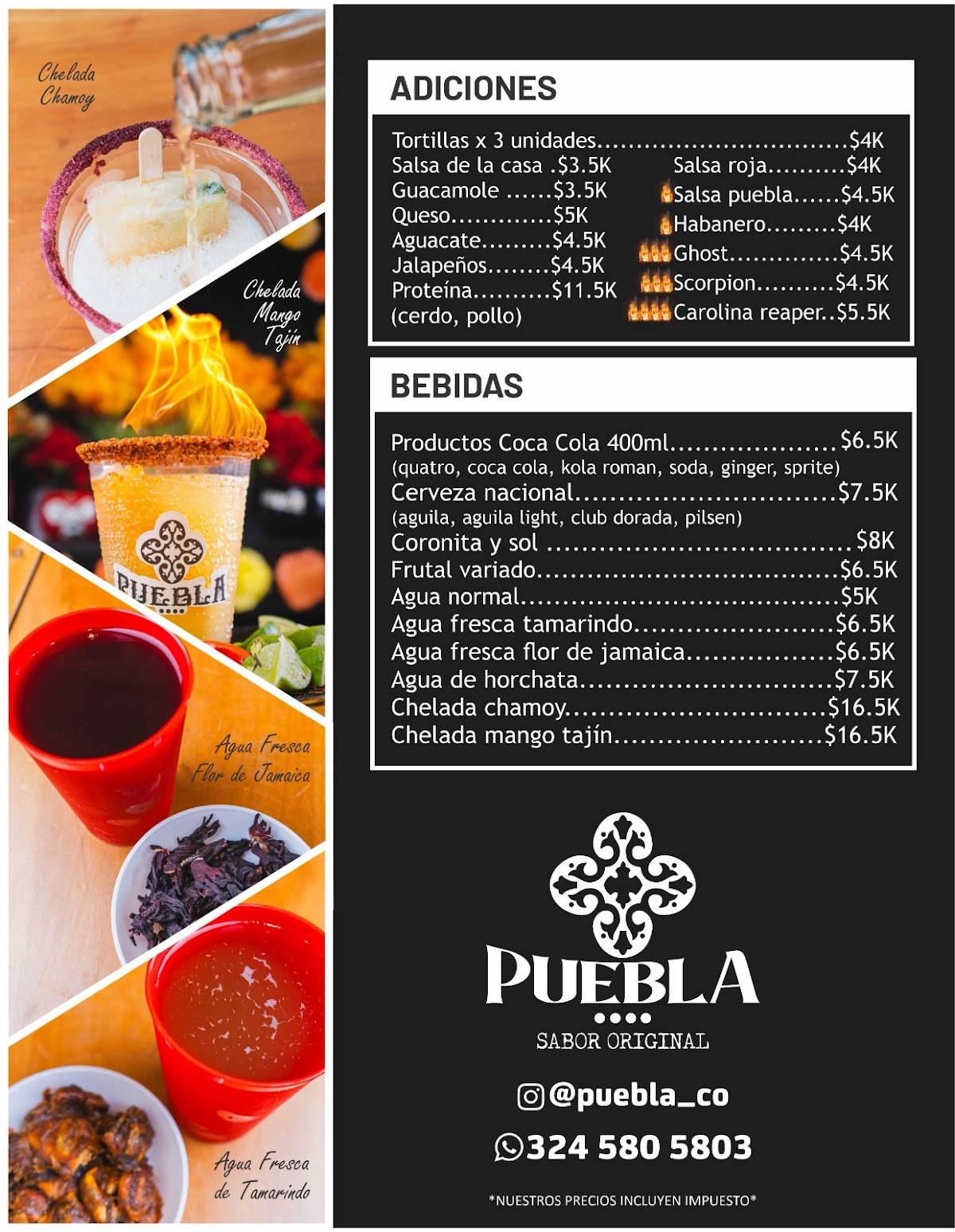 Puebla меню