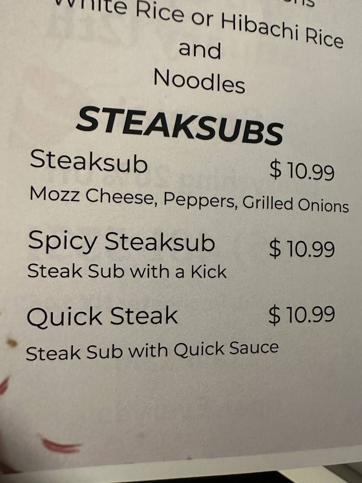 Quick Eats Hibachi меню