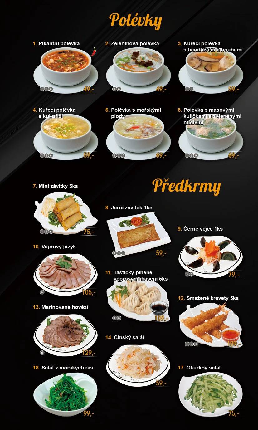 Restaurace Lu Kai меню