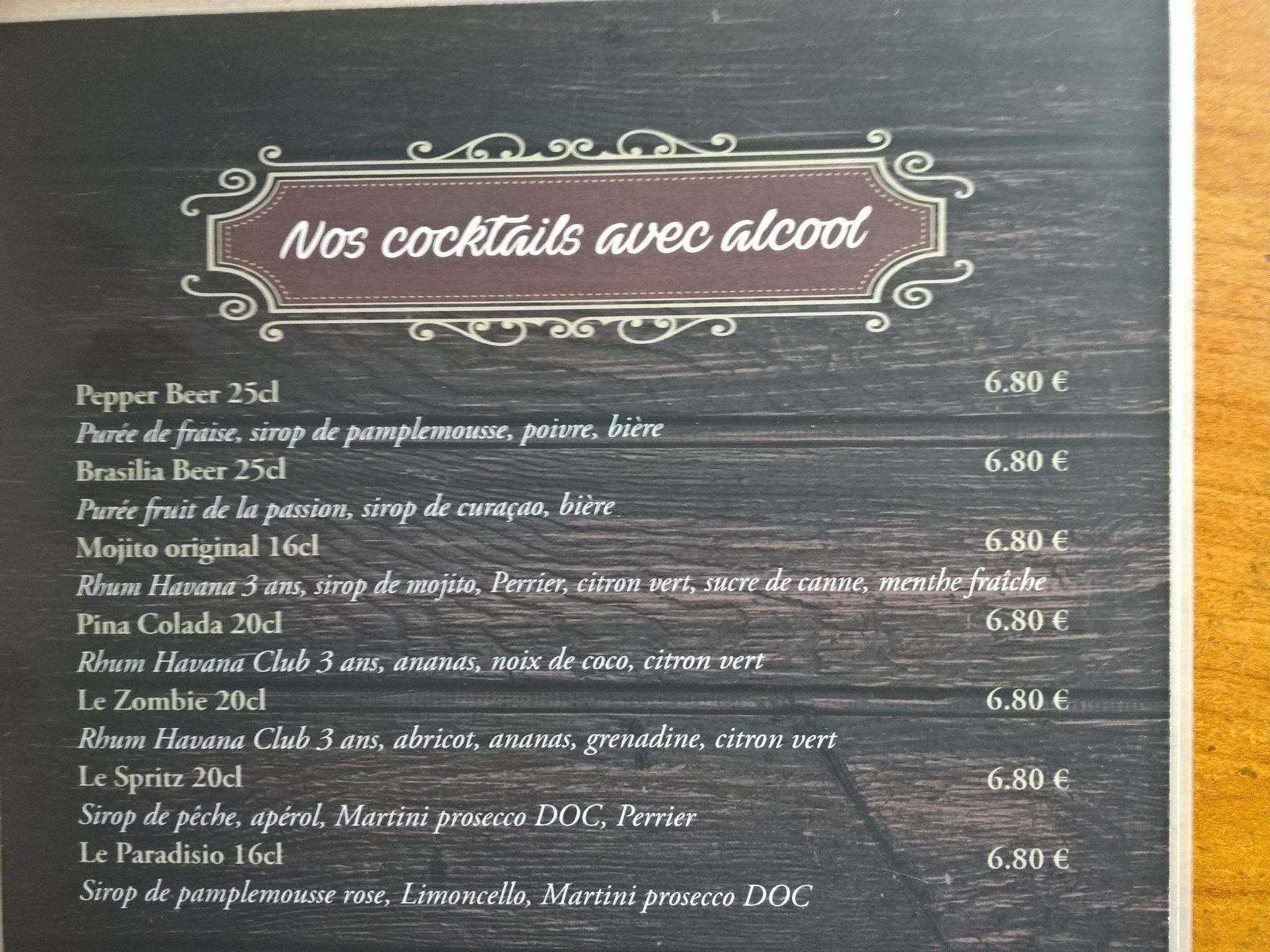 Restaurant Octobre Rouge меню