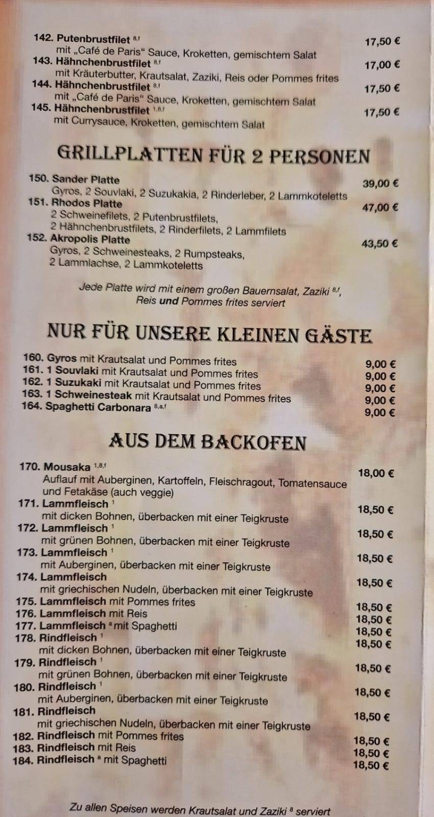 Restaurant Piräus меню