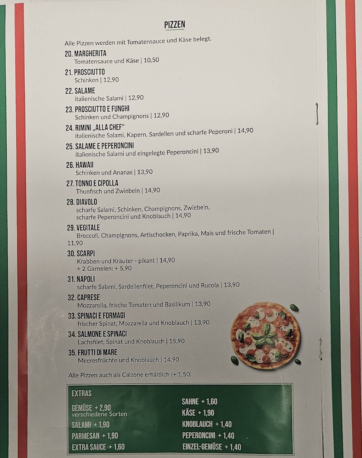 Restaurant Rimini меню