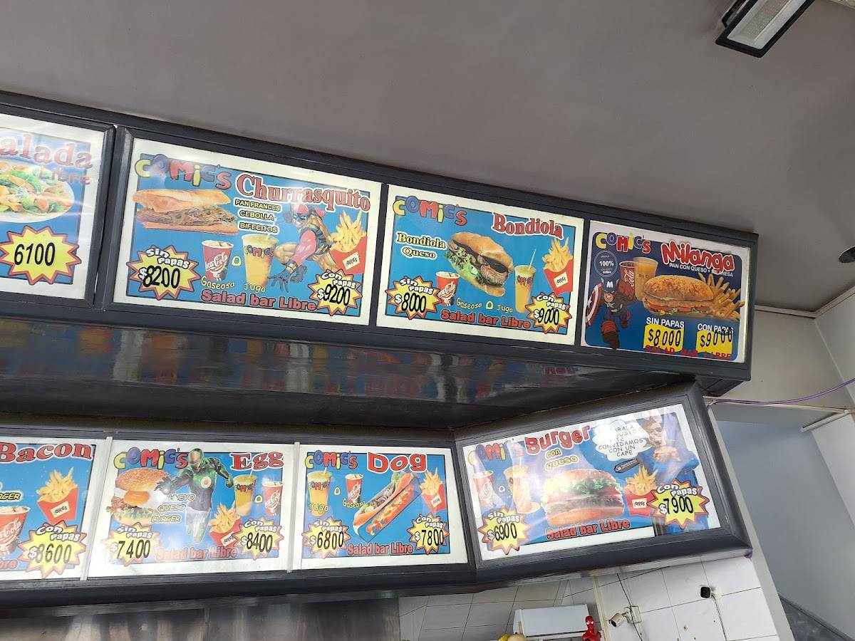 Restaurante Comic's меню