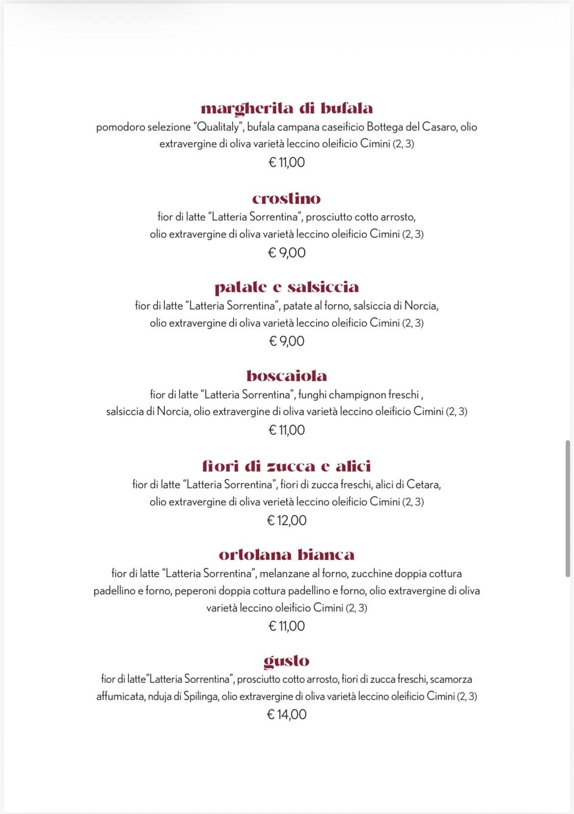 Ristorante Da Gusto меню