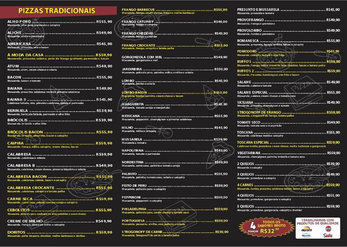 Ruffo's Pizza Laranjeiras Matão - Unidade 2 меню
