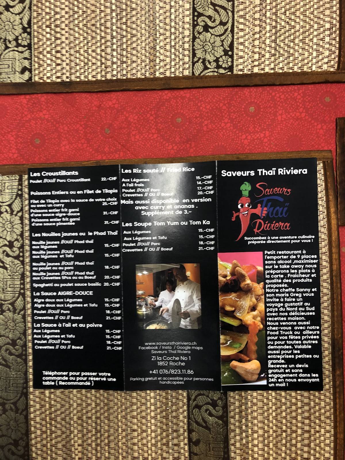 Saveurs Thaï Riviera меню