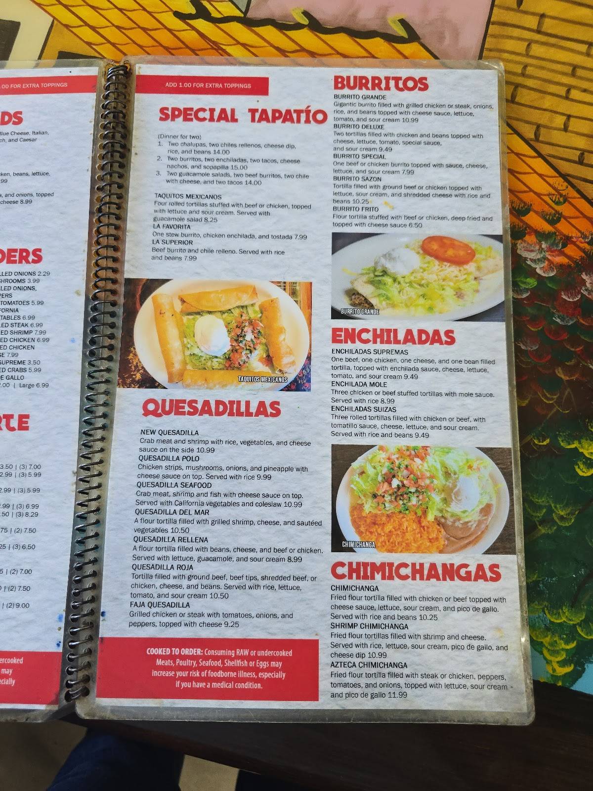 Sazon Mexican Restaurant меню